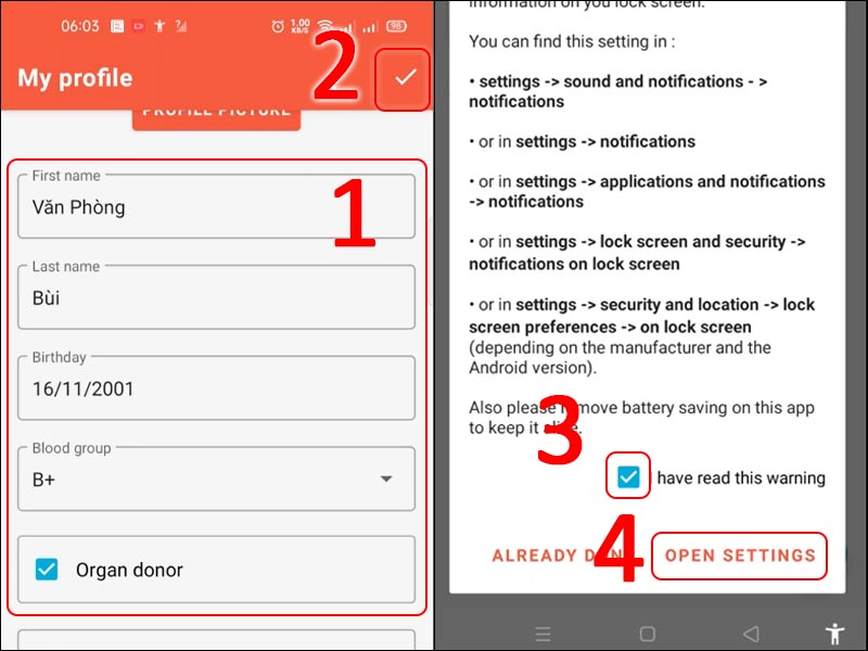 Nhập th&ocirc;ng tin c&aacute; nh&acirc;n của bạn